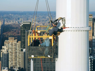 300' steell mast on NYT building, NY NY
