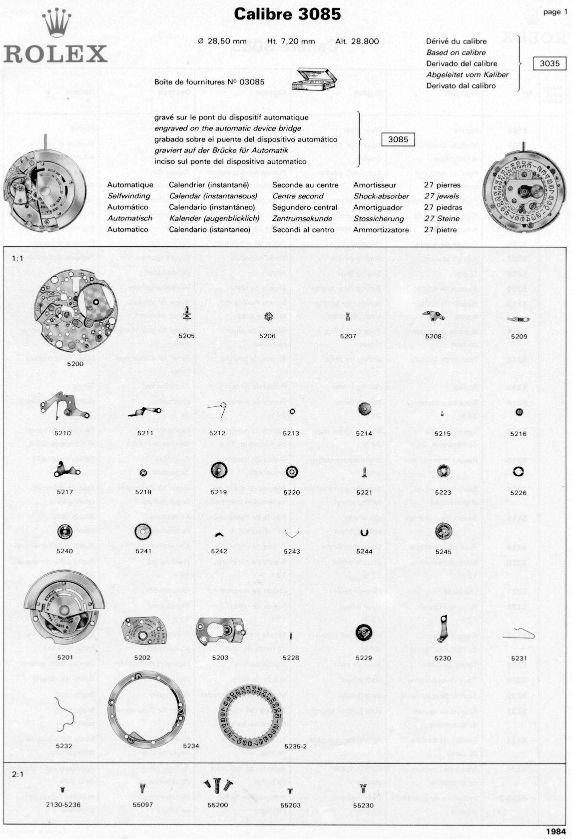 Rolex Parts Diagram